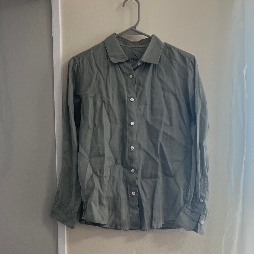 Green Button-Up Shirt
